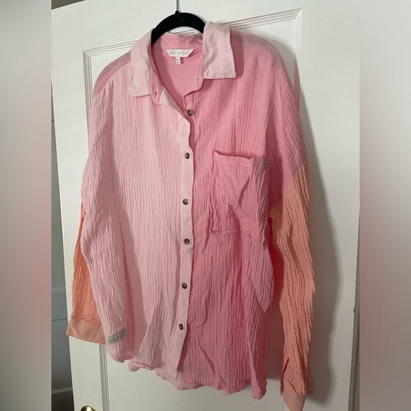 Simply Southern Colorblock Button Down - M/L - Picture 2 of 5